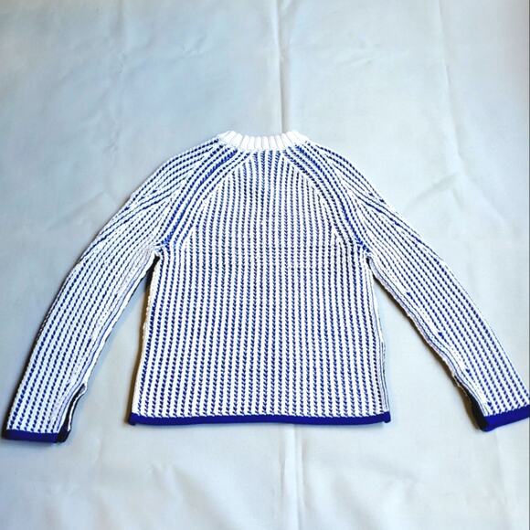 NWT$495 3.1 Phillip Lim Two-Tone Ribbed Knit White Blue Pullover Sweater Top XS - Picture 15 of 16